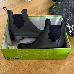 Sam Edelman Black Matte Chelsea Rain Boots